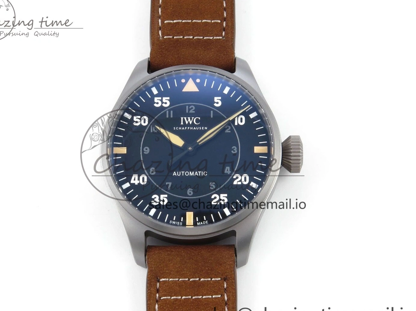 MIROTIME 0130 Big Pilot IW329701 M+F 1:1 Best Edition Black Dial on Brown Leather Strap MY RelaxedFit 7005